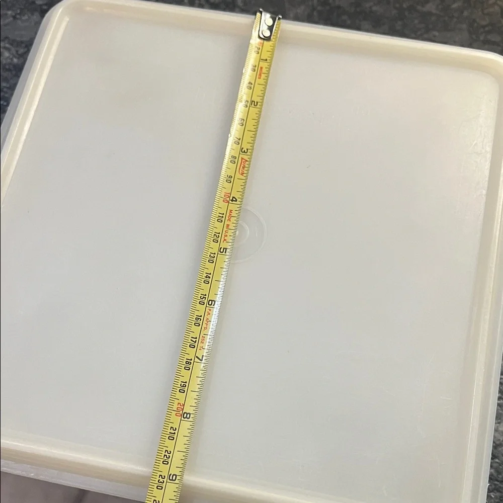Vintage Tupperware Sheer storage containers. 2 rectangular and 1 square. Deli.